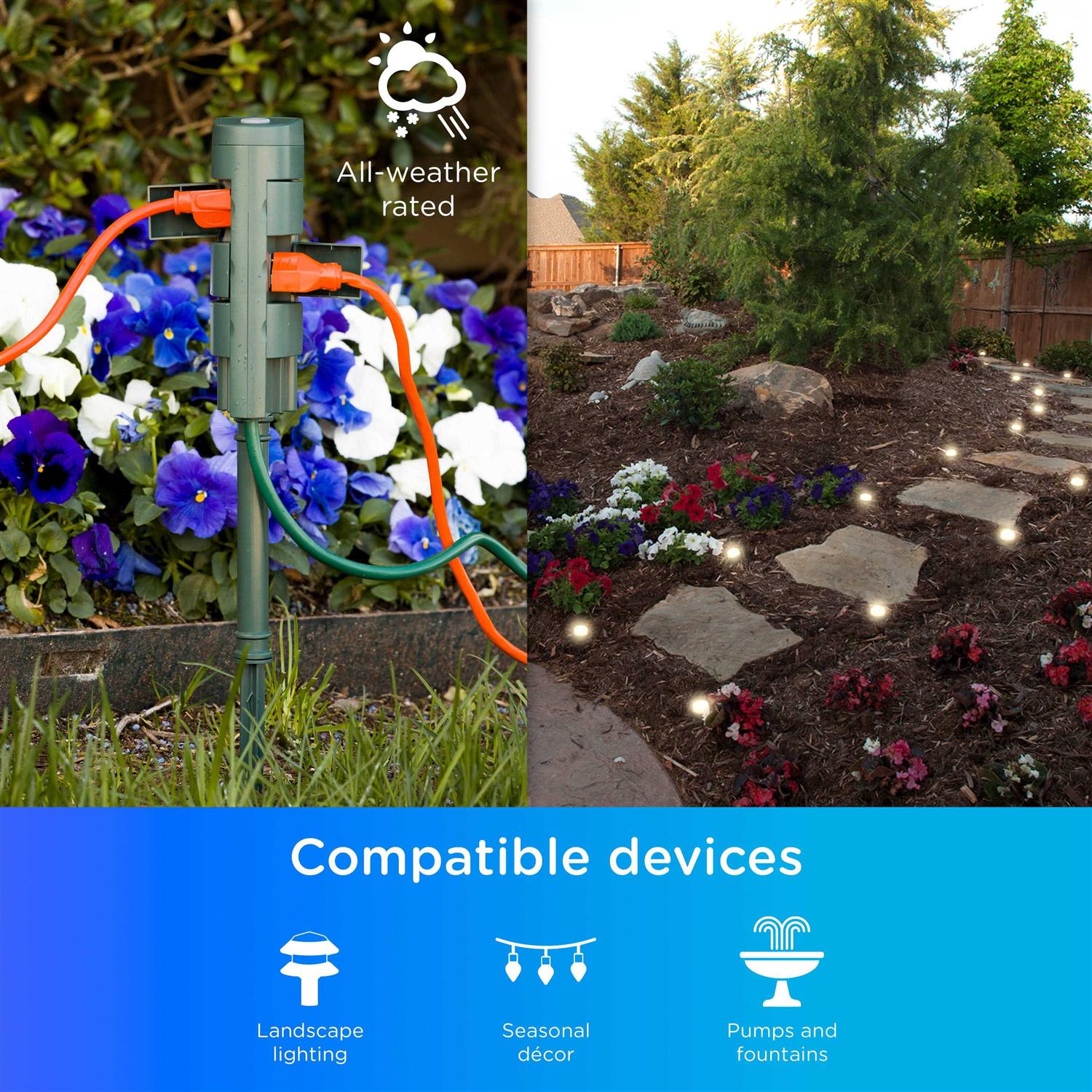 Enbrighten Outdoor 6-Outlet Wi-Fi Smart Yard Stake 51492