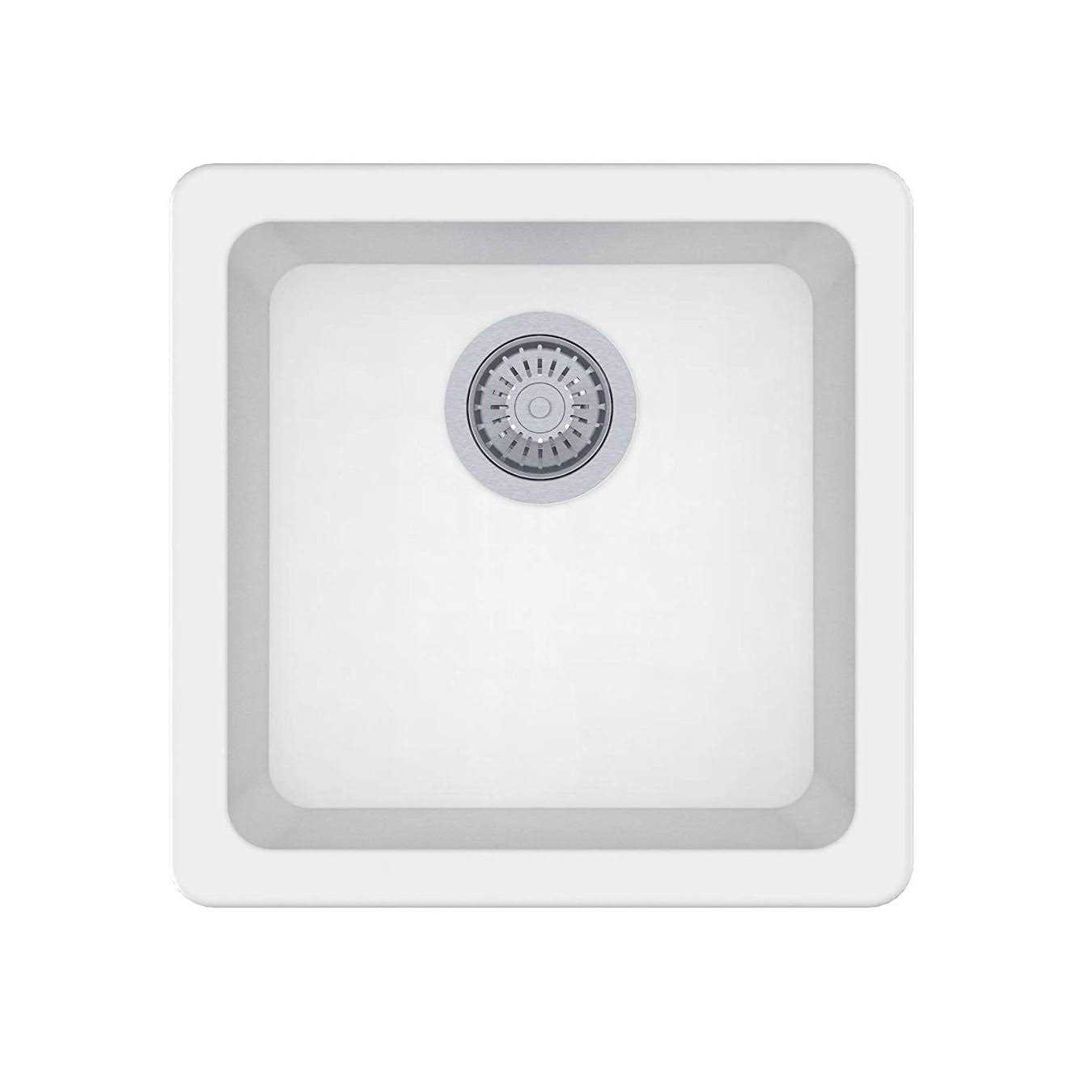 Winpro Granite Quartz 16.64'' L x 16.64'' W Single Bowl Dual Mount Kitchen Sink WGBL10301