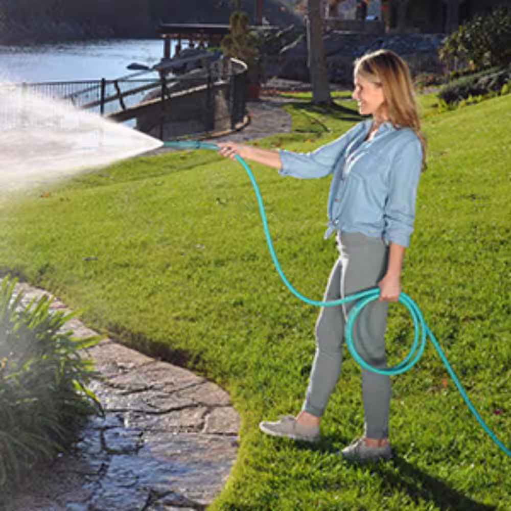 BERNINI FOUNTAINS Pro 5/8 in. Dia. x 50 ft. Length Light Chroma No Kink Metal Hose - Lime Green