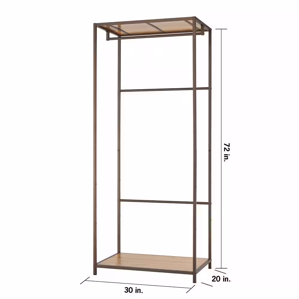 Trinity Bronze Bamboo Clothes Rack 30 in. W x 72 in. H
