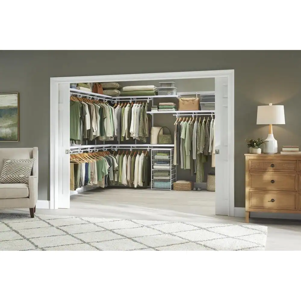 Everbilt 34.76 in. H x 17.13 in. W White Steel 4-Drawer Close Mesh Wire Basket