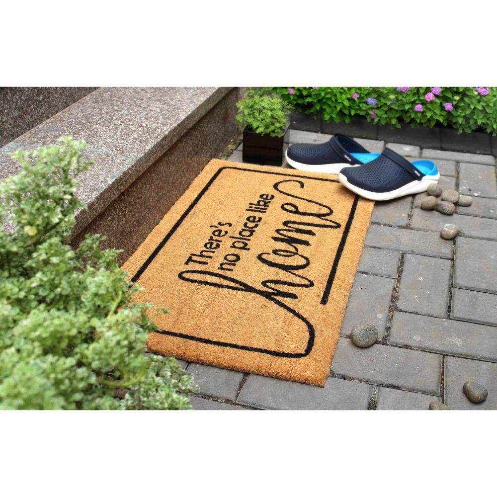 None Natural 18 in. x 30 in. No Place Like Home Coir Doormat