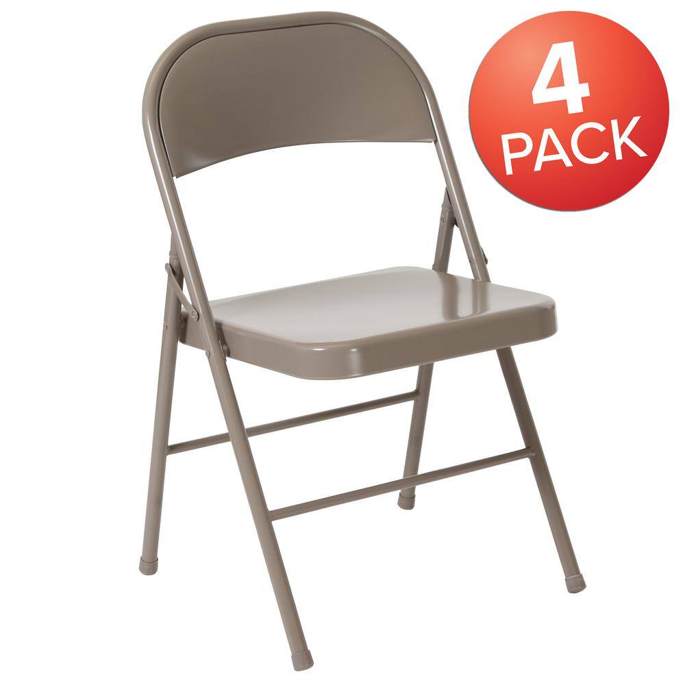 Carnegy Avenue Gray Metal Folding Chair (4-Pack)