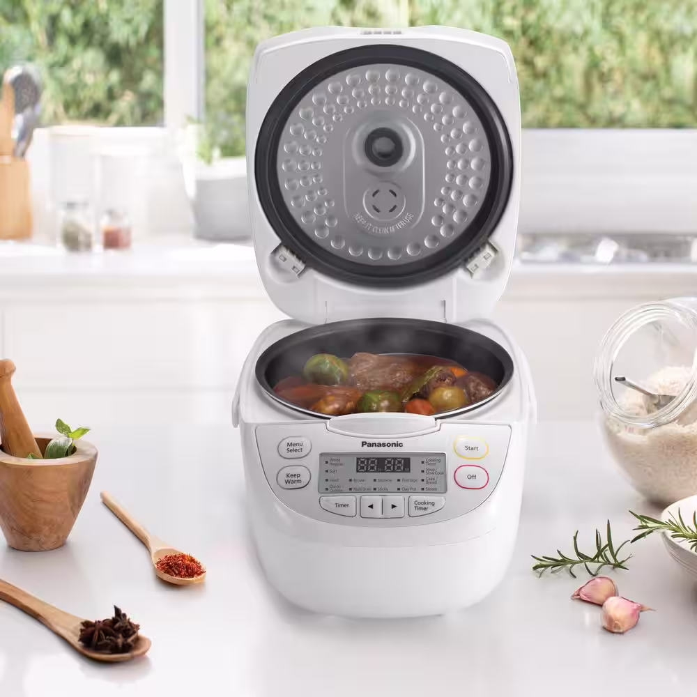 Panasonic White Electric Multi-Cooker Rice Cooker