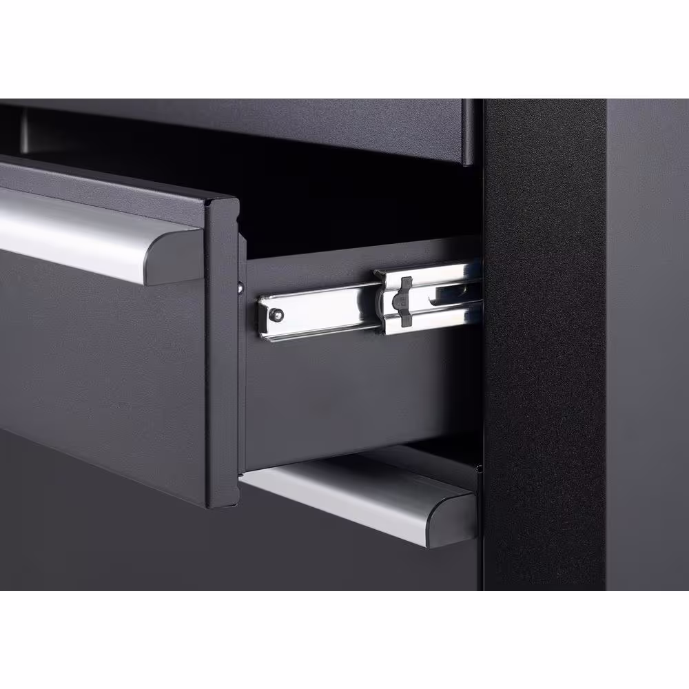 TRINITY 41.3 in. H x 72.2 in. W x 19 in. D Steel Garage Cabinet Set in Black (6-Piece)