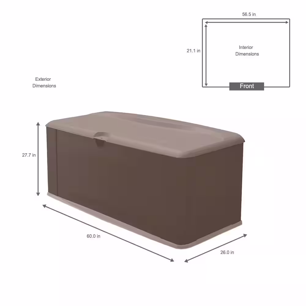 Rubbermaid 120 Gal. Resin Deck Box with Seat