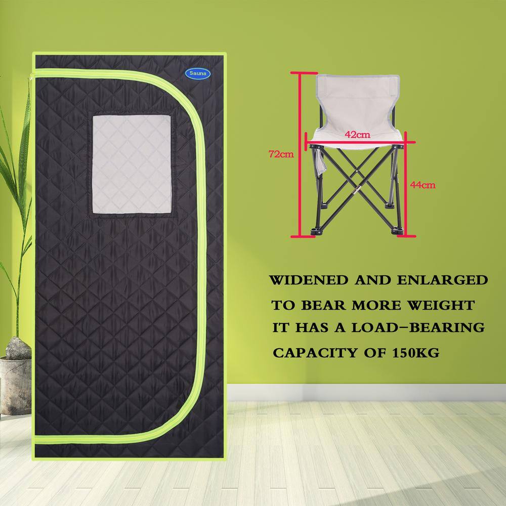 None 1-Person Infrared Plus Full-Body Sauna with Foldable Chair