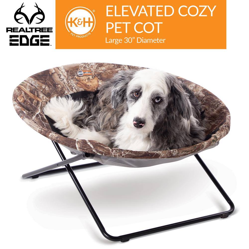 K and H Pet Products K&H Large Realtree Edge Elevated Cozy Cot/Bed