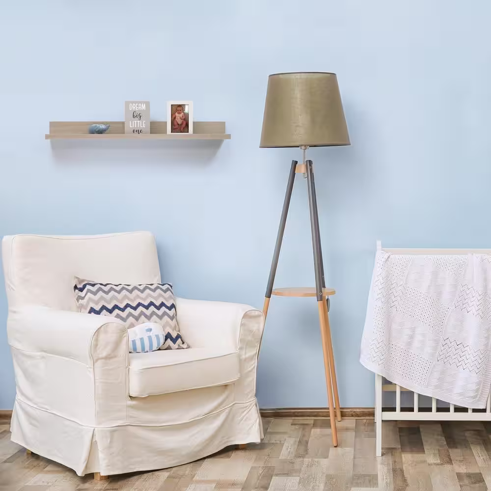 inPlace 35.4 in. W x 4.5 in. D x 3.5 in. H Light Gray Driftwood Picture Ledge