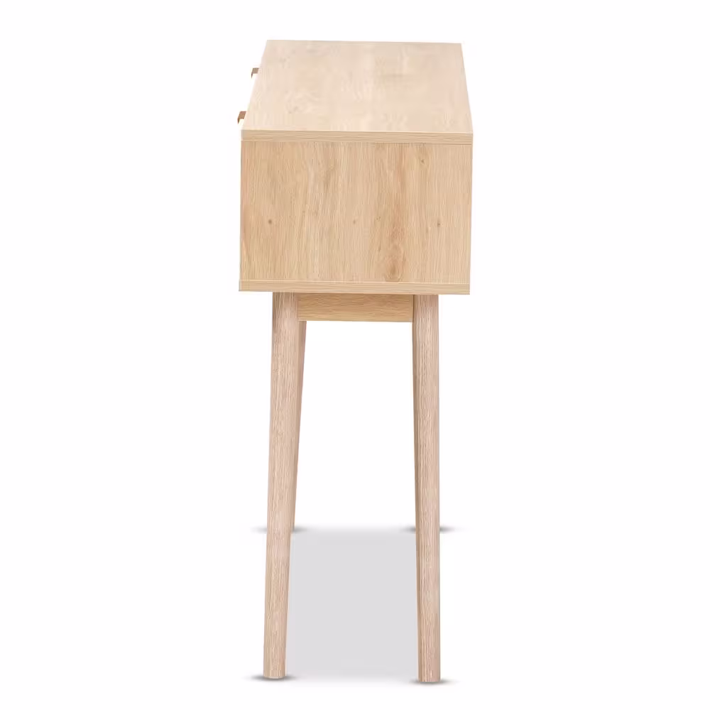 Baxton Studio Baird 39.4 in. Oak Brown Rectangle Wood Console Table