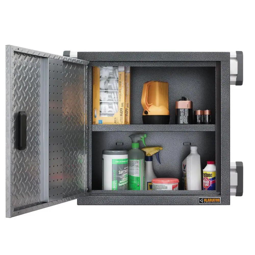 Gladiator Premier Series Steel 1-Shelf Wall Mounted Garage Cabinet in Dove Gray (24 in W x 24 in H x 12 in D)