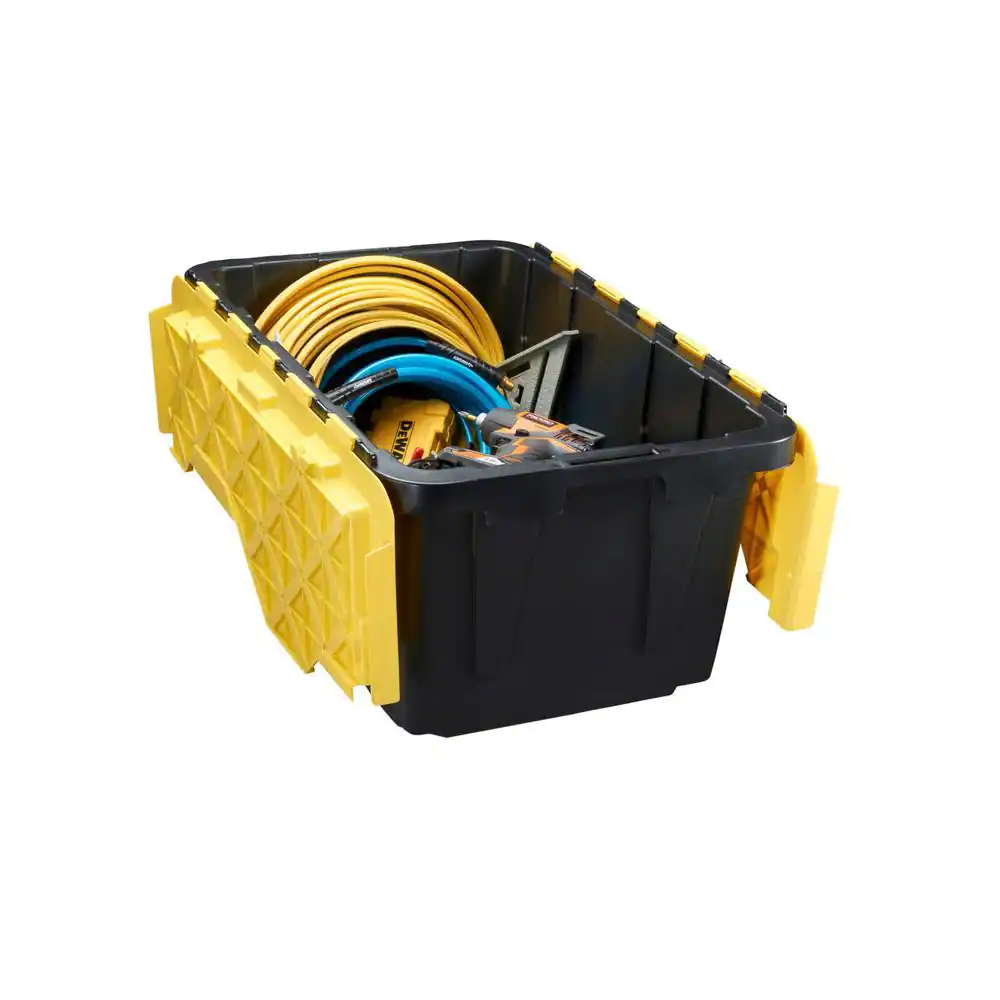 HDX 17 Gal. Flip Top Storage Tote in Black and Yellow