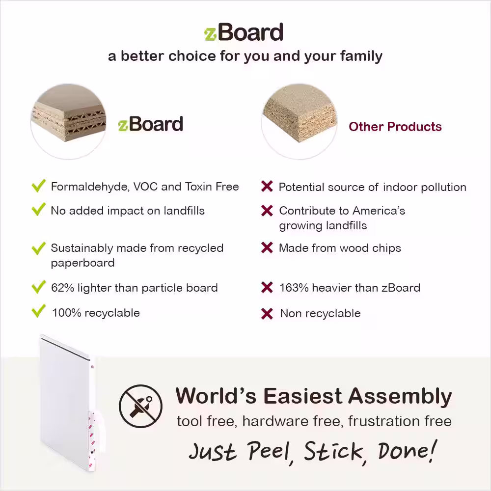 Way Basics Eco zBoard Natural Modern Cat Litter Box Enclosure Furniture