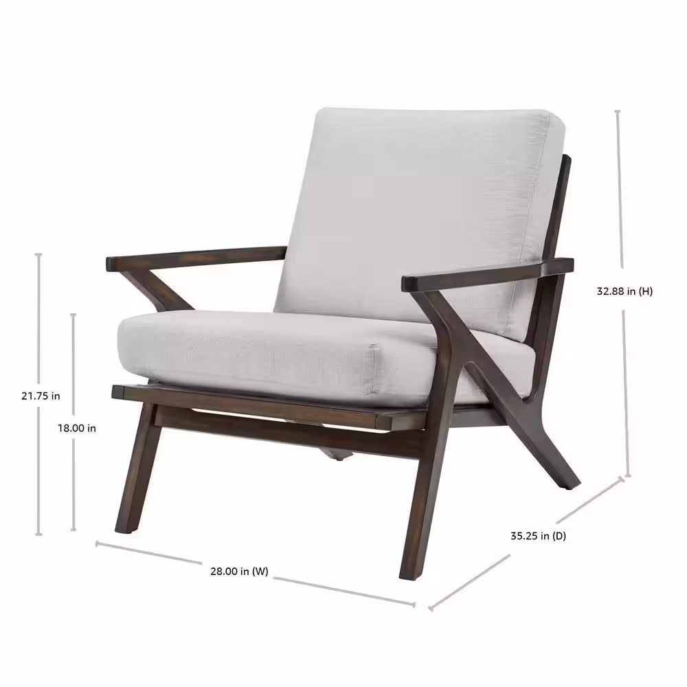 Home Decorators Collection Modern Wood Frame Upholstered Accent Chair in Biscuit Beige (28