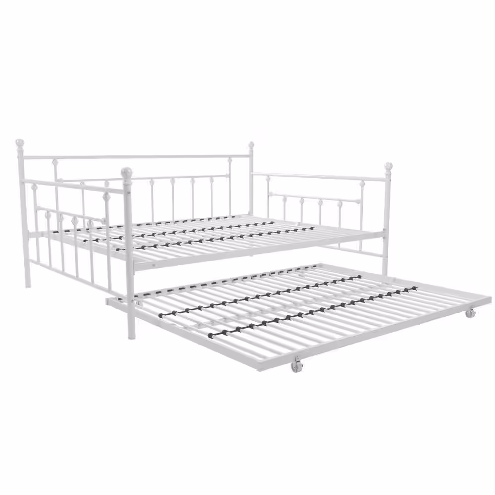 DHP Mia Queen Daybed and Full Trundle Set, White