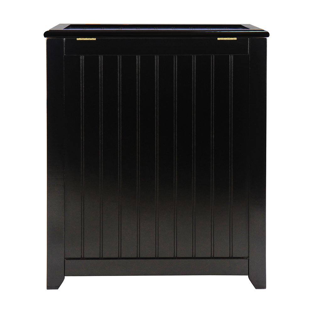 Oceanstar Dark Mahogany Wainscot Style Rectangular Laundry Hamper