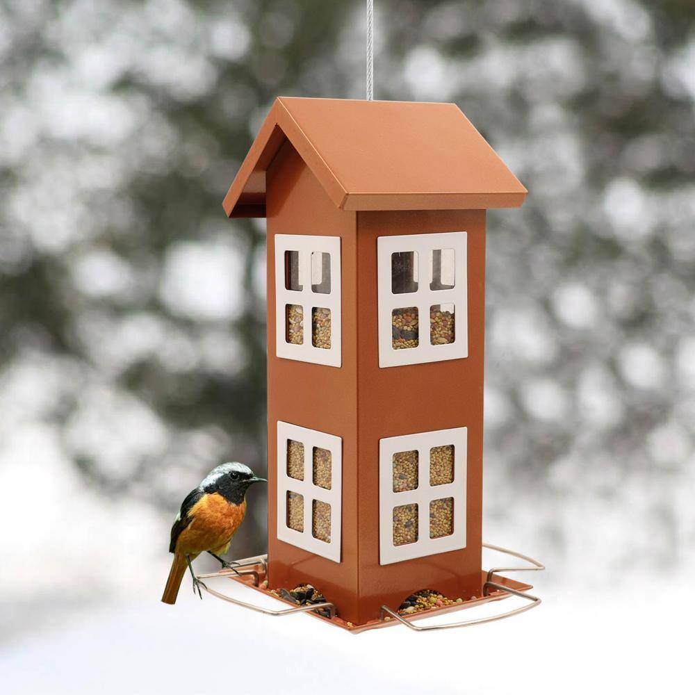 None House Bird Feeders Outside- Country House Design, Hook Hang on Tree, Poles in Backyard Gift Idea, 4.7*10.2