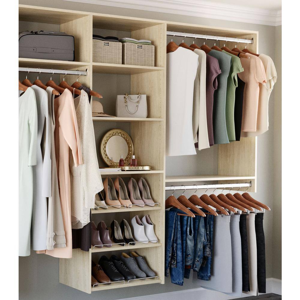 Closet Evolution 120 in. W - 144 in. W Harvest Grain Wood Classic Closet System