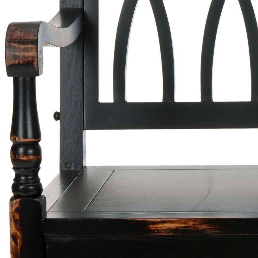 SAFAVIEH Benjamin Rustic Black Entryway Bench