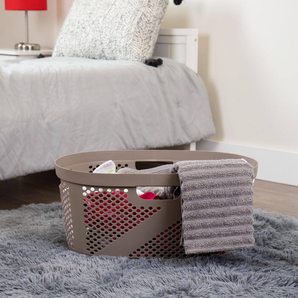 Mind Reader Basket Collection, Laundry Basket, 40 Liter (10kg/22lbs) Capacity, Cut Out Handles, Set of 2, Tan