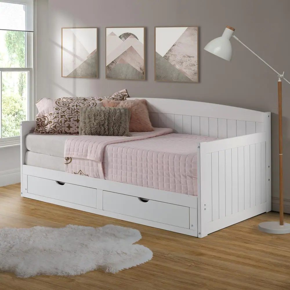 Alaterre Furniture Harmony 1-Piece White Twin Daybed with King Conversion