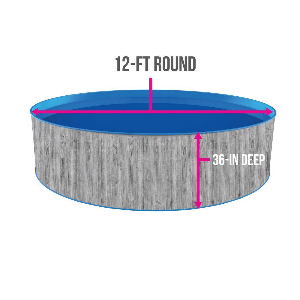 Blue Wave 12 ft. Round 36 in. D Capri Steel Wall Pool Package