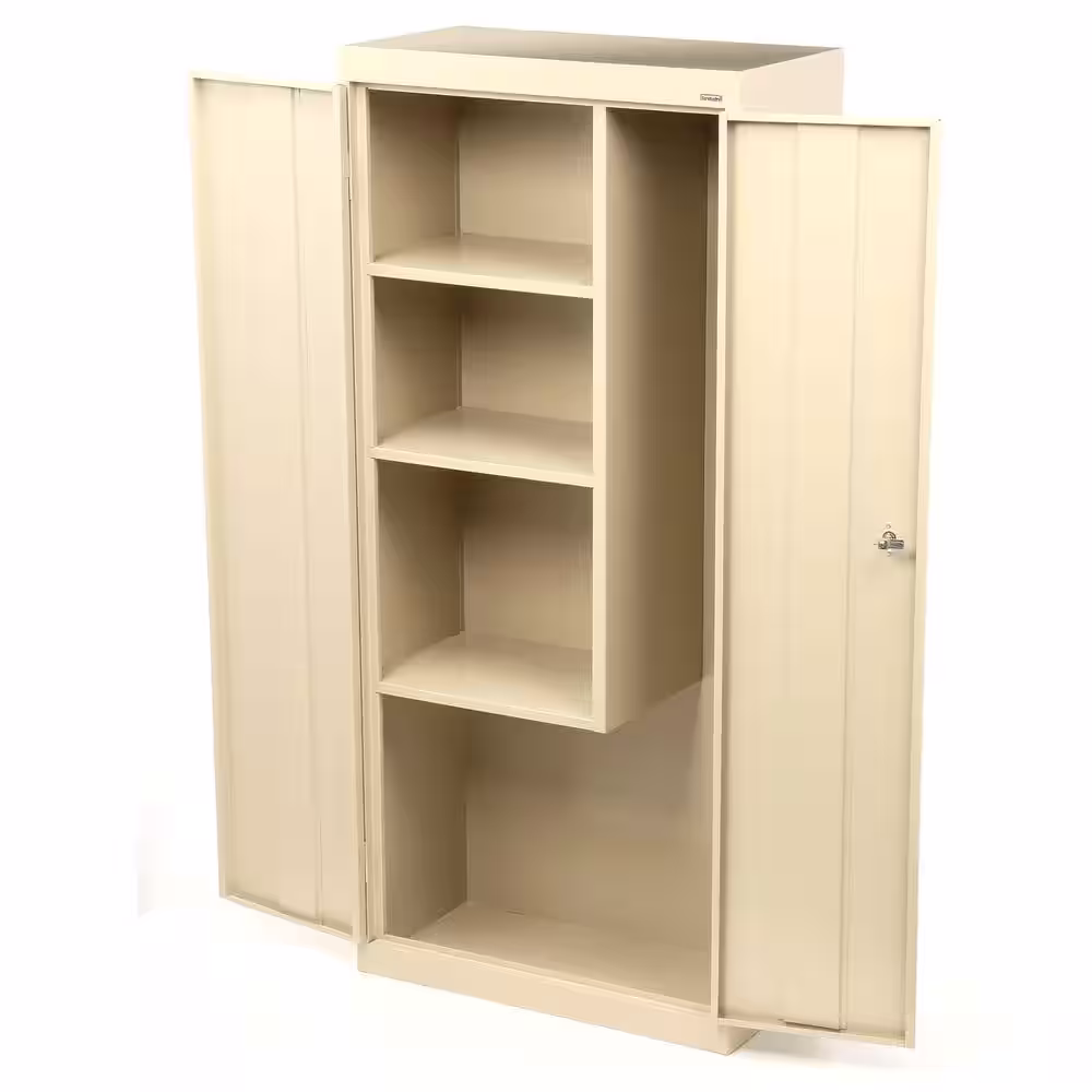 Sandusky Supply ( 30 in. W x 66 in. H x 18 in. D ) Freestanding Cabinet with 3 Fixed Shelves in Putty