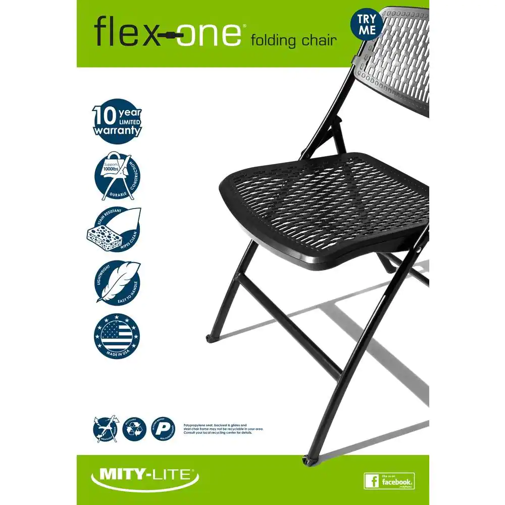 HDX Plastic Seat Folding Chair in Black