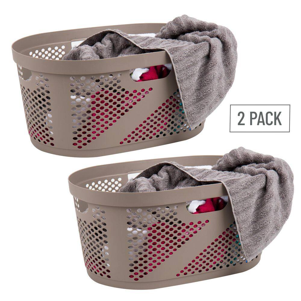 Mind Reader Basket Collection, Laundry Basket, 40 Liter (10kg/22lbs) Capacity, Cut Out Handles, Set of 2, Tan