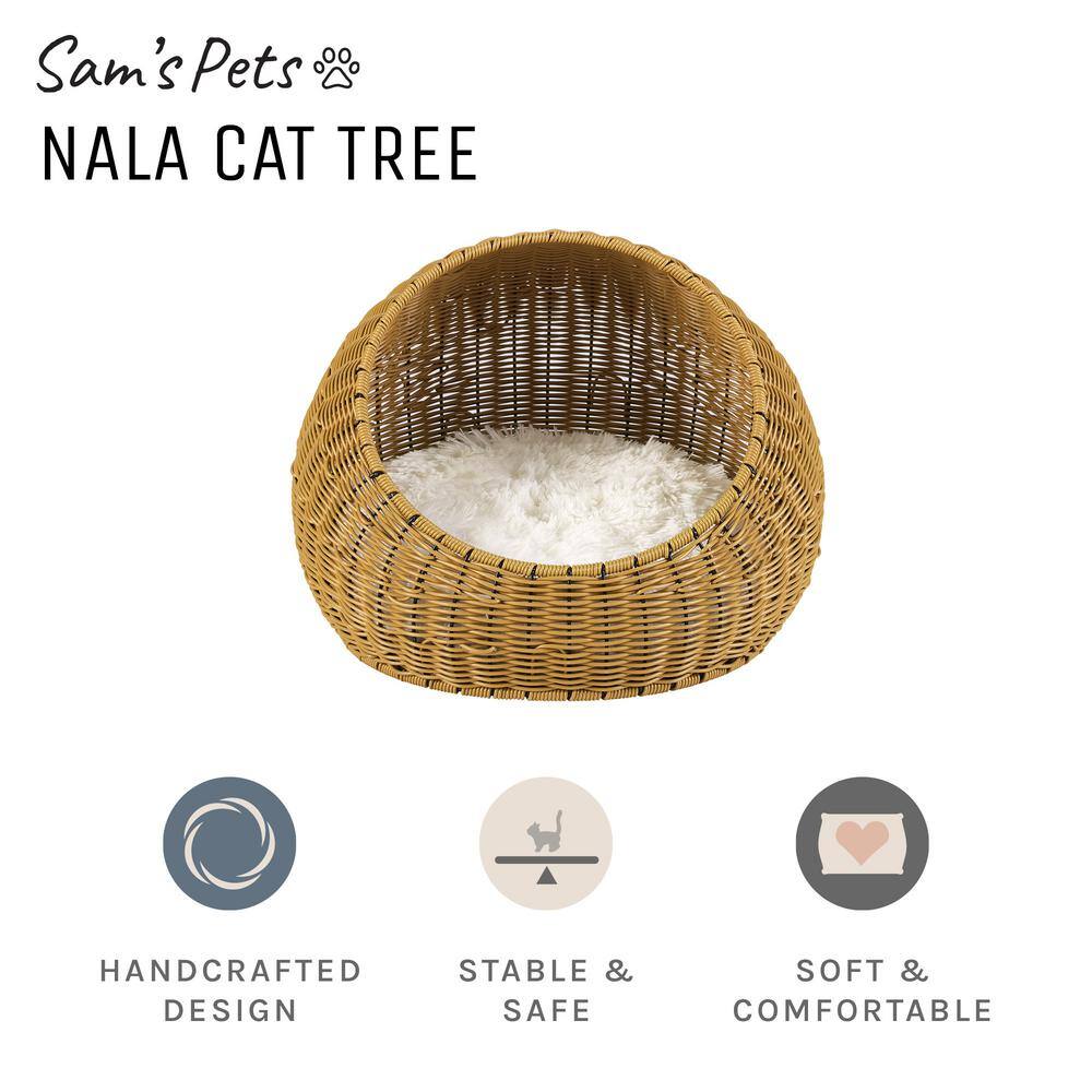 None Nala Medium Brown Wicker Cat Bed
