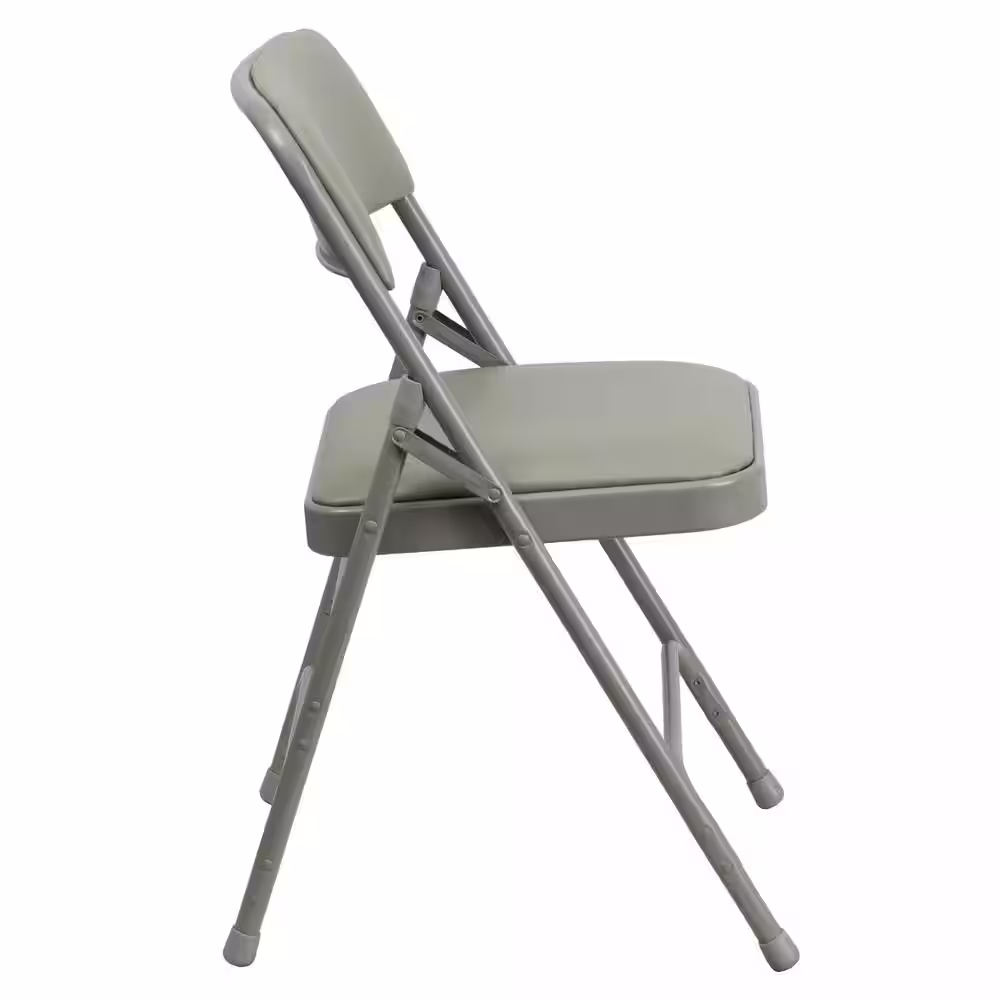 Carnegy Avenue Gray Vinyl/Gray Frame Metal Folding Chair (2-Pack)