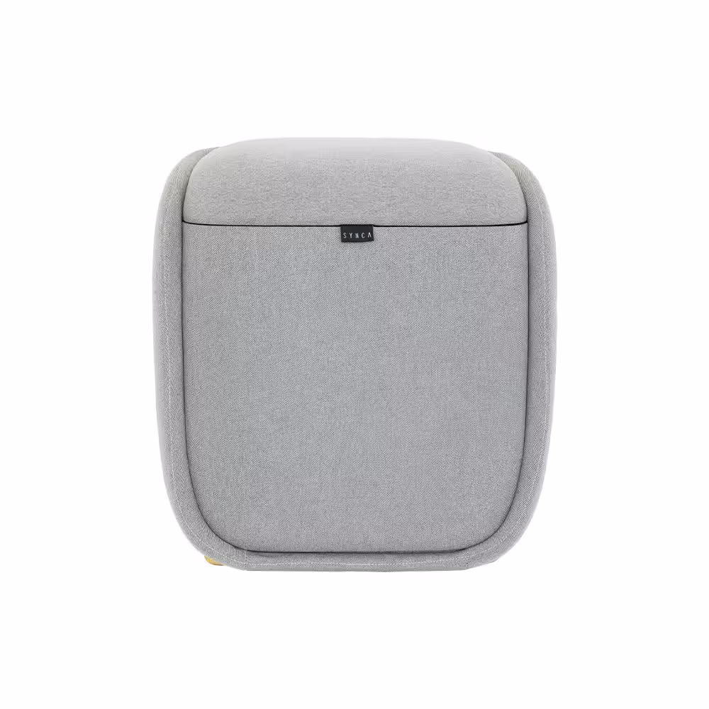 Synca Wellness REI Grey Foot, Calf and Lumbar 3-Speed Heated Ottoman Massager with Warm Cotton Shiatsu Calf Massage