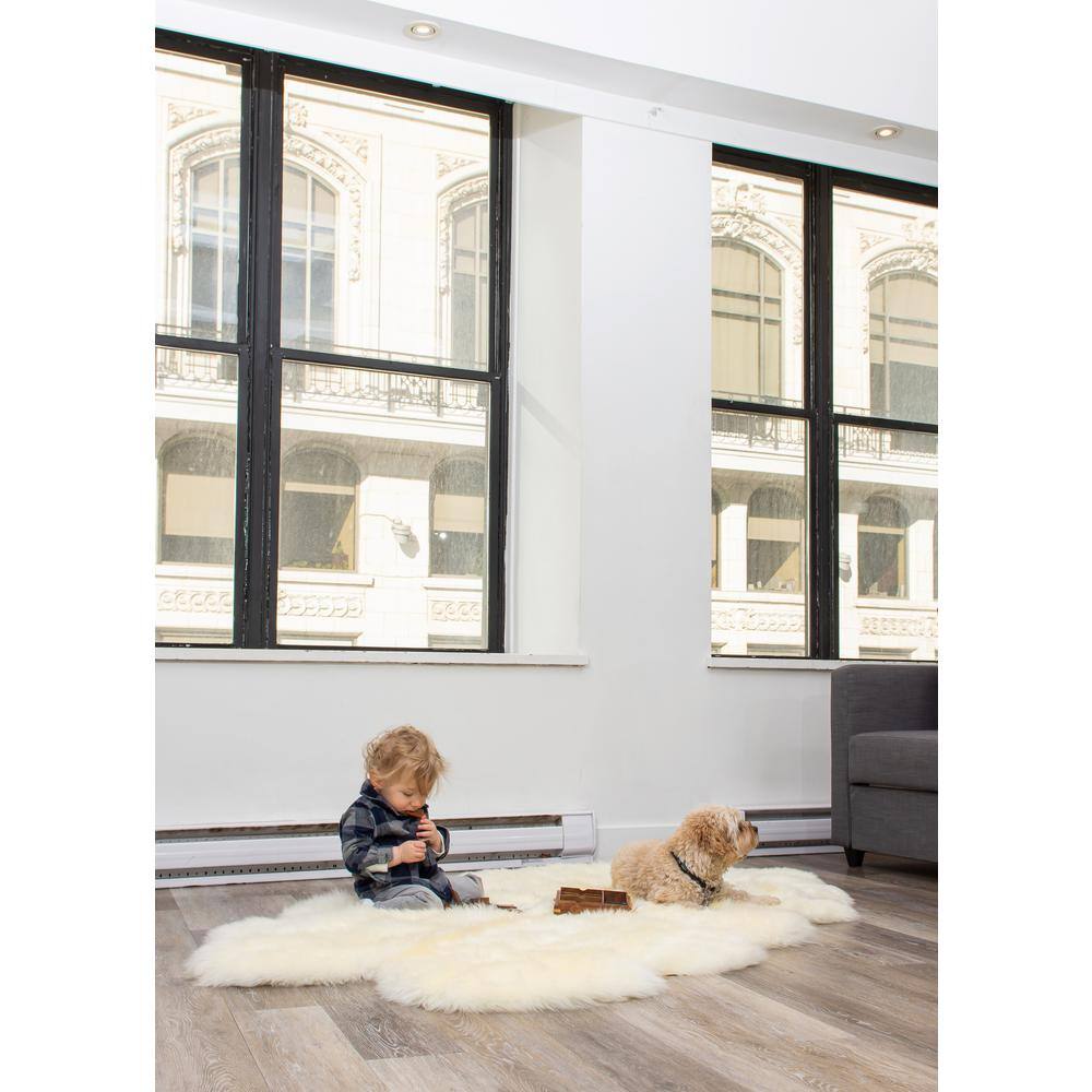 natural New Zealand Natural 4 ft. x 6 ft. Four Sheepskin Area Rug