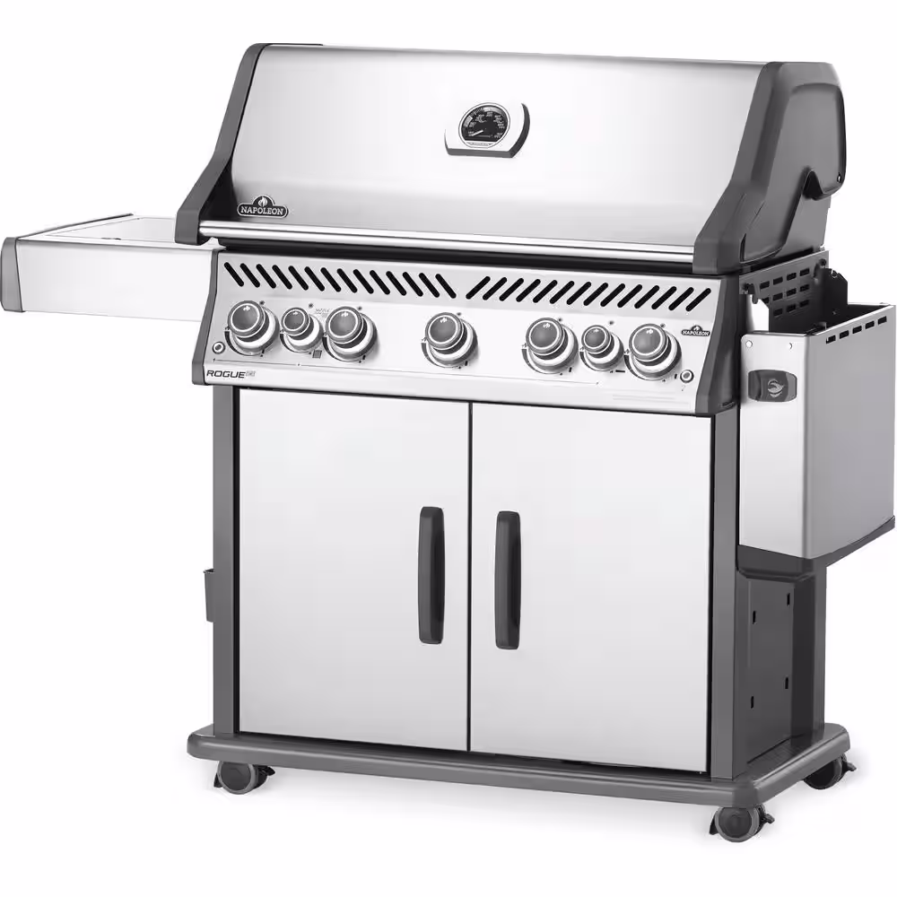 NAPOLEON Rogue 5-Burner Natural Gas Grill with Infrared Rear and Side Burners in Stainless Steel