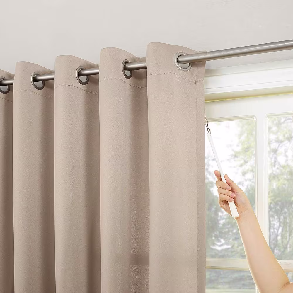 Sun Zero Stone Solid Grommet Room Darkening Curtain - 100 in. W x 84 in. L