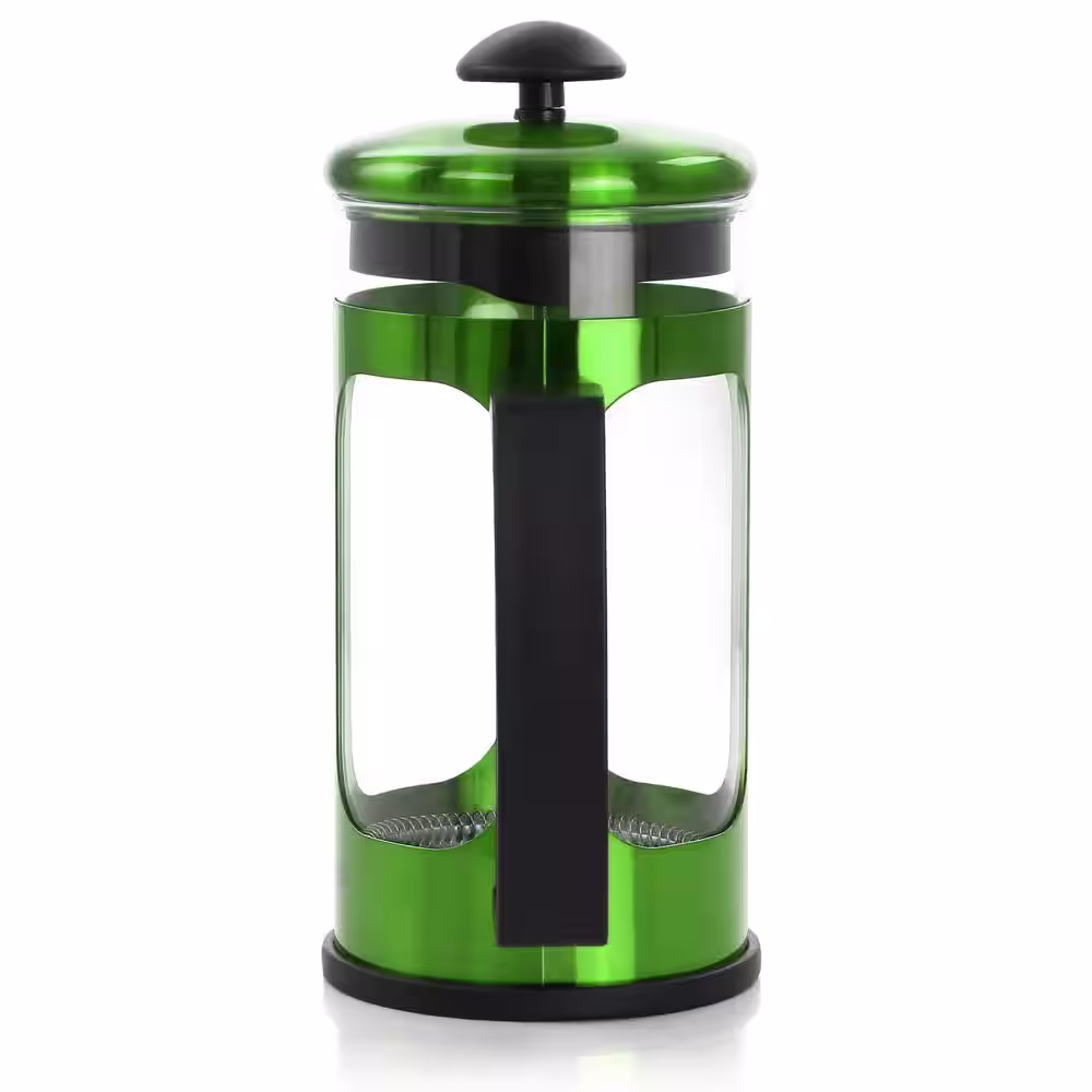Mr. Coffee 3 Cup Glass and Stainless Steel French Press Coffee Maker in Green