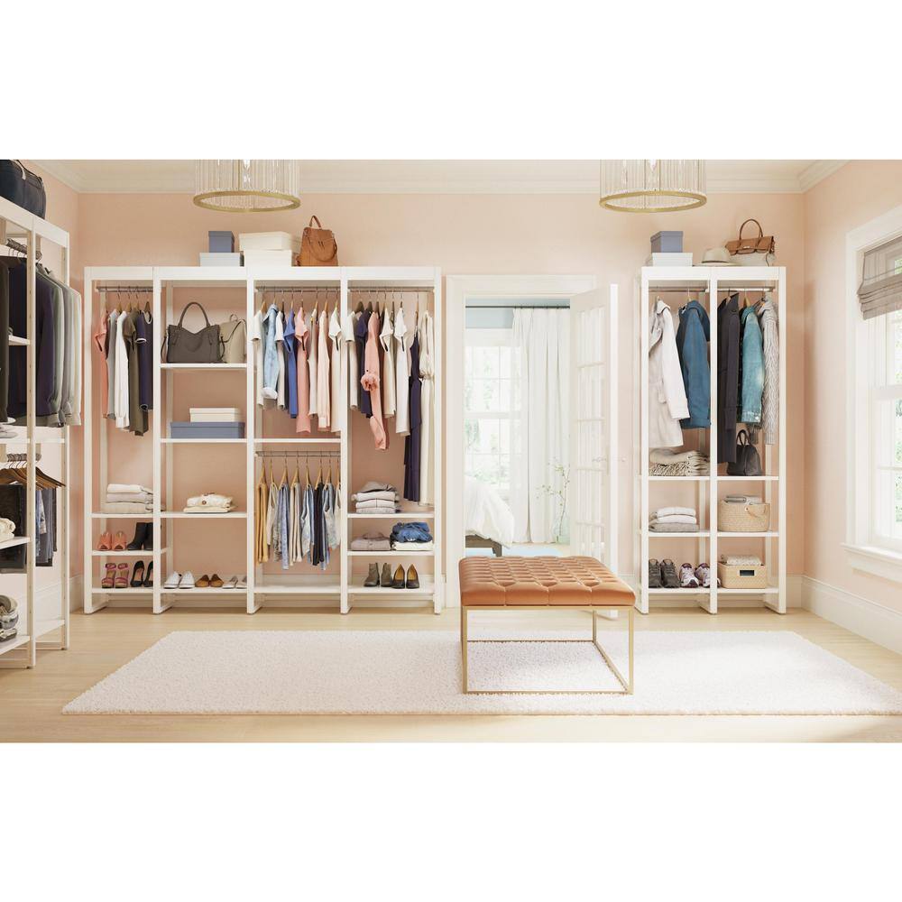 CLOSETS By LIBERTY 36 in. W White Adjustable Wood Closet System with 8-Shelves and 2-Rods