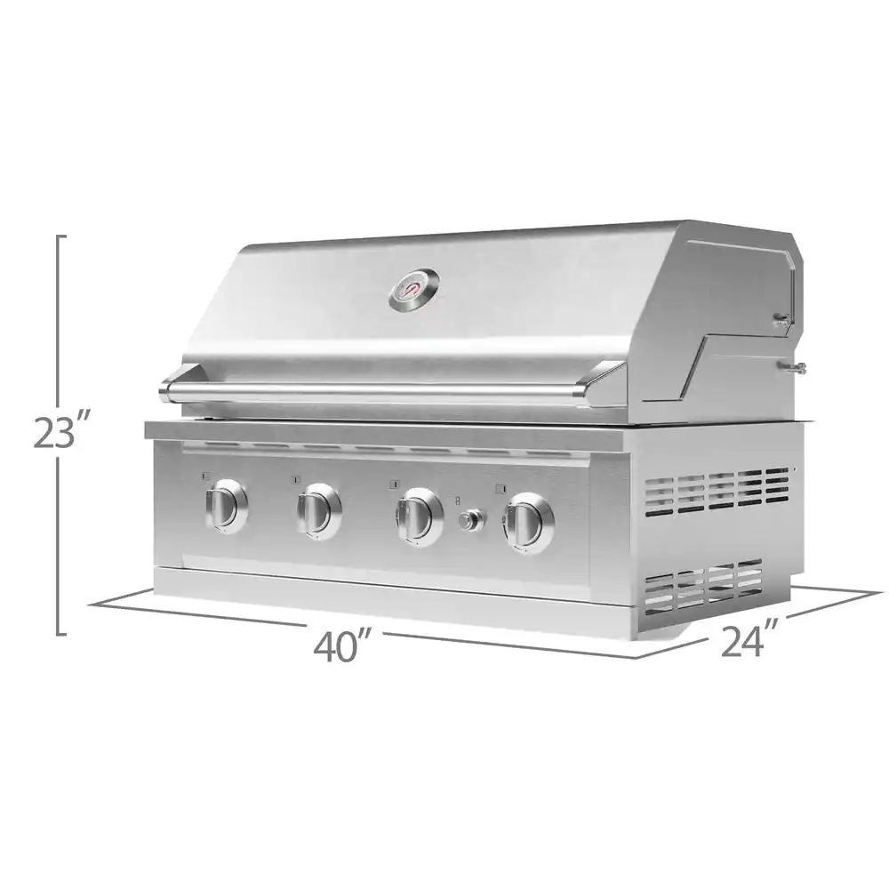 NewAge Products 40 in. 4-Burner Natural Gas Grill in Stainless Steel