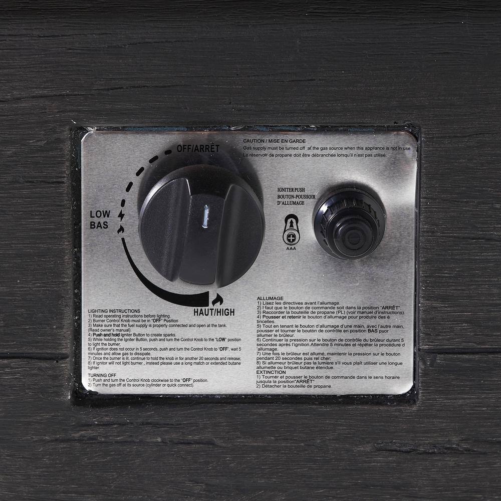 Noble House Sergio 45 in. x 25 in. Rectangular MGO Propane Fire Pit in Grey