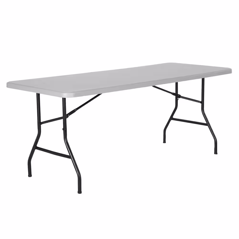 None 6 ft. Gray Plastic Top Folding Table