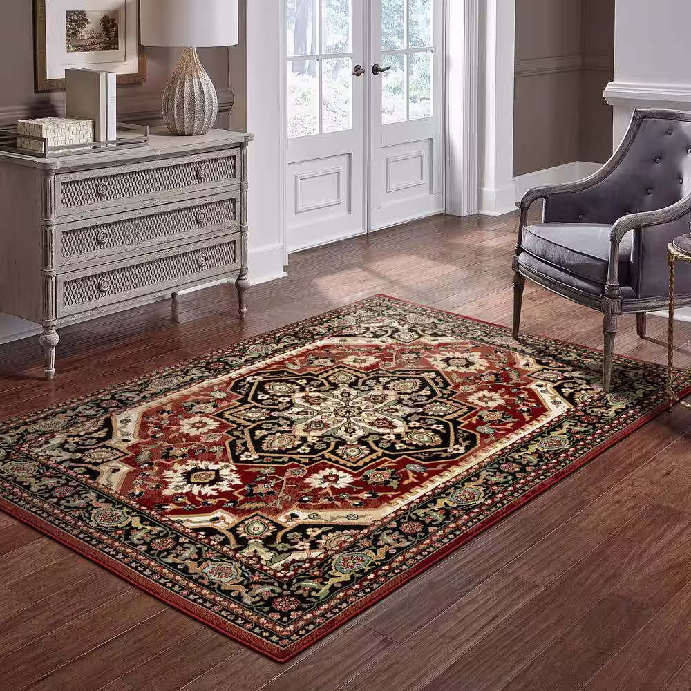 None Bazaar Lenox Red 7 ft 10 in X 10 ft Area Rug