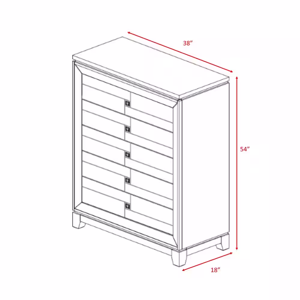 Picket House Furnishings Easton 5-Drawer Chest in Cherry