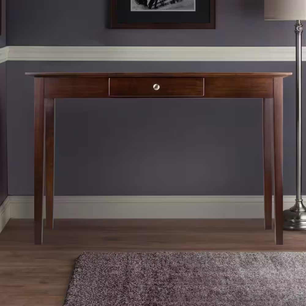 Winsome Wood Rochester 44 in. Walnut Rectangle Wood Console Table with Drawers