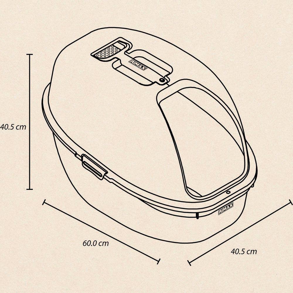 Rimax Plastic Hooded Cat Litter Box with Scoop 22.3 in. x 14.33 in. in Gray and Turquoise