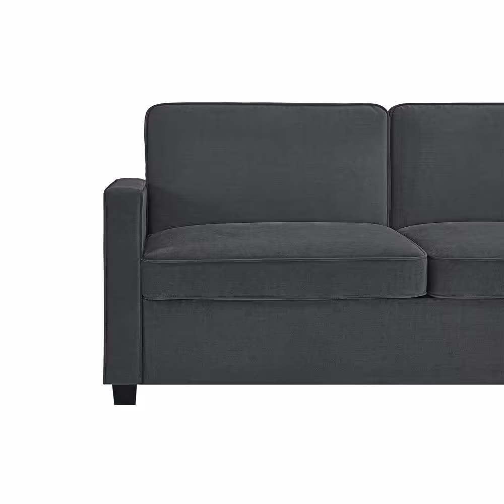 DHP Celeste 32.5 in. Gray Velvet Sleeper Queen Sofa