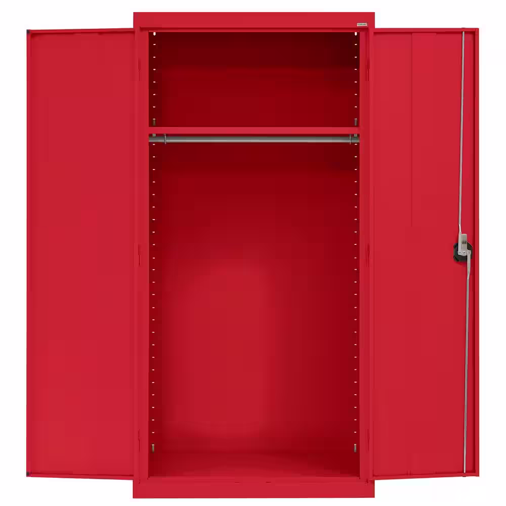 Sandusky Elite Series ( 36 in. W x 72 in. H x 24 in. D ) Welded Steel Wardrobe Freestanding Cabinet in Red