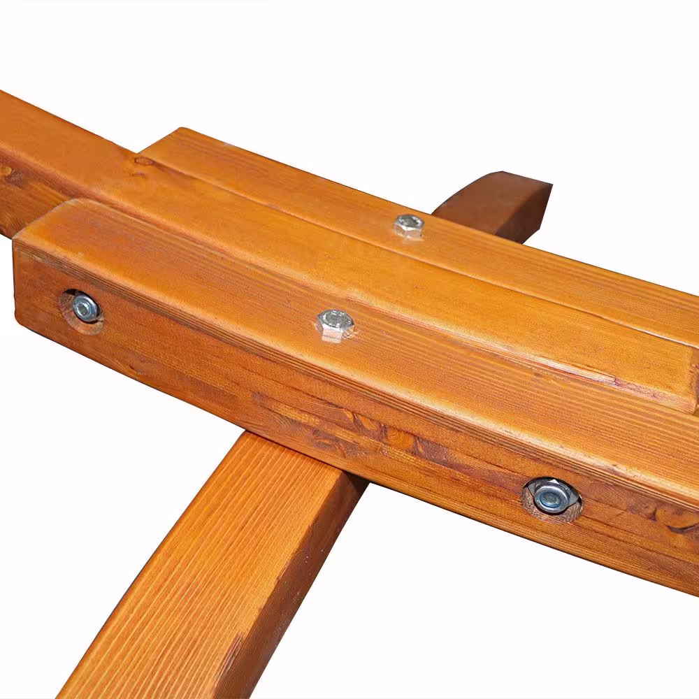 Sunnydaze Decor 12 ft. Wood Curved Hammock Stand with Hooks and Chains