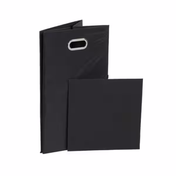 HOUSEHOLD ESSENTIALS GEN Black Collapsible Polyester Laundry Hamper