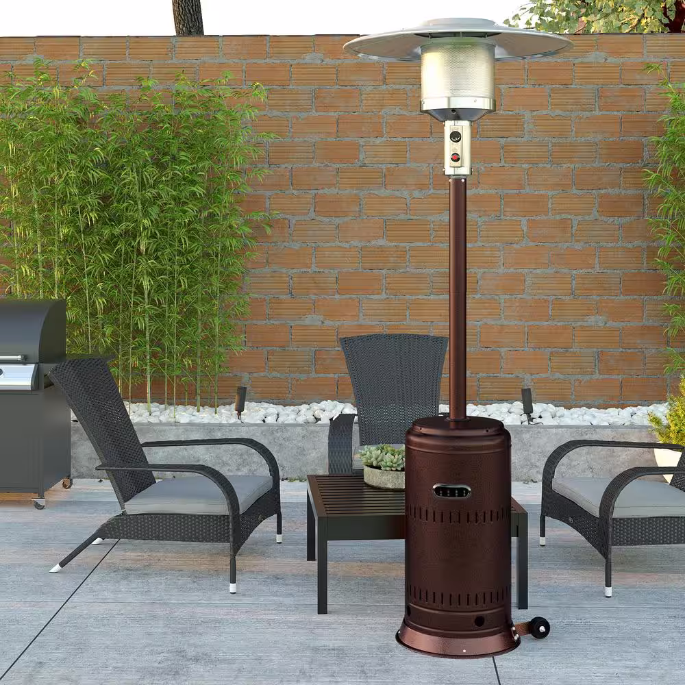 Fire Sense Performance Series 46,000 BTU Steel Hammered Bronze Patio Heater
