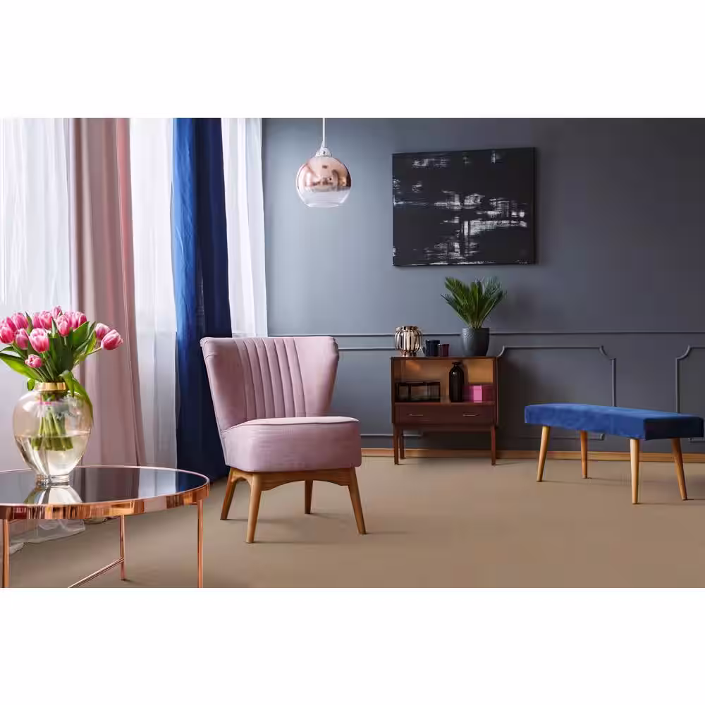 Home Decorators Collection Adalida - Antique Beige - Brown 40 oz. SD Polyester Pattern Installed Carpet